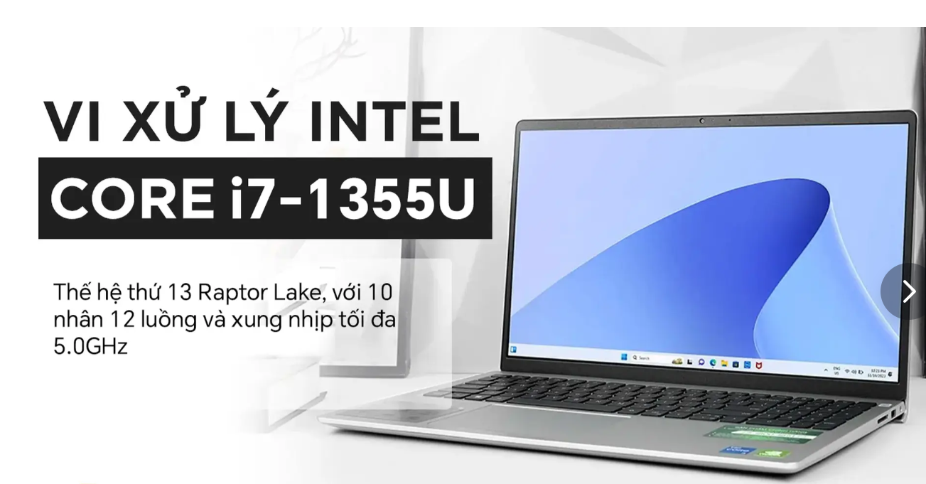 Laptop Dell 15 DC15250 DC5I7748W1 (i7 1355U/ 16GB/ 512GB SSD/ 15.6 inch FHD/ 120Hz/ Win 11/ Office/ Silver/ 1Y