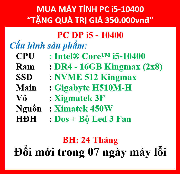 Bộ máy tính DPi5-10400