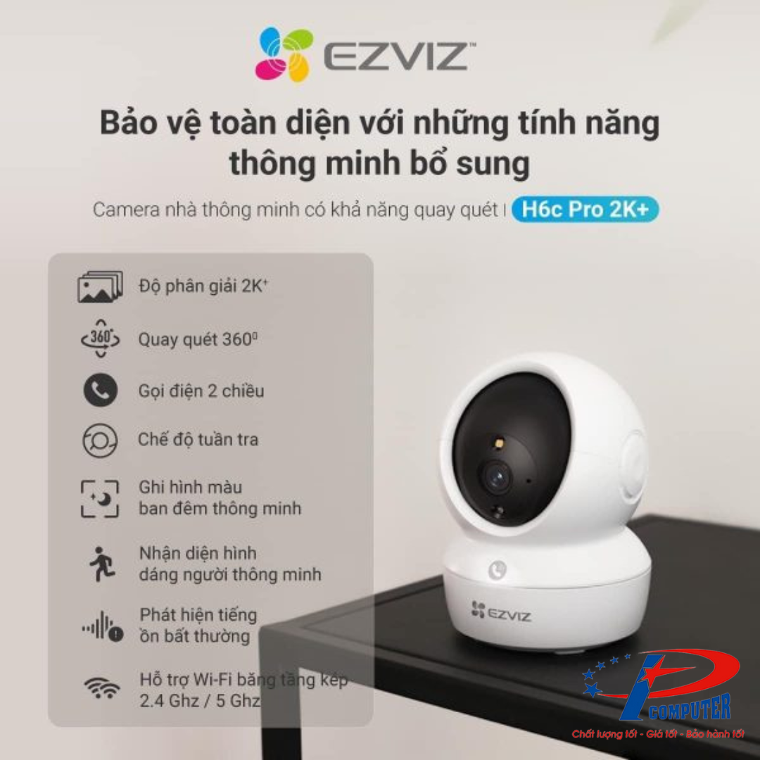 Camera IP 360 Độ 4MP EZVIZ H6C Pro