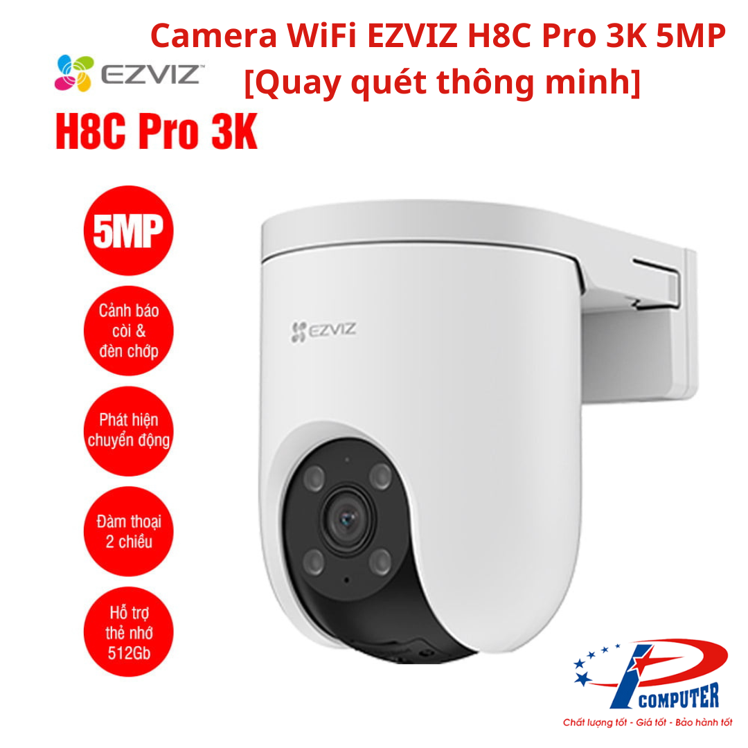 Camera WiFi EZVIZ H8C Pro 3K 5MP [Quay quét thông minh]