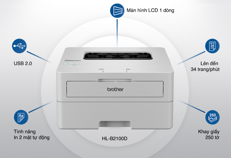 MÁY IN BROTHER HL-B2100D - IN TRẮNG ĐEN ĐƠN NĂNG