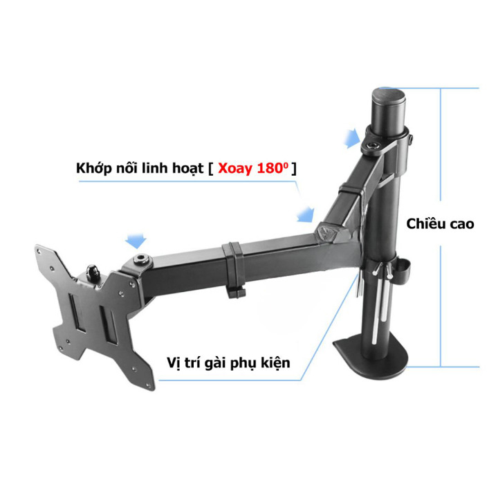 Chi tiết sản phẩm Giá Treo Màn Hình Máy Tính Kẹp Bàn M051