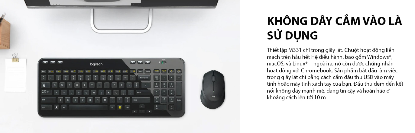 Chuột kh&ocirc;ng d&acirc;y Logitech M331 (USB/M&agrave;u đen-x&aacute;m) 6