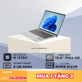 LAPTOP DELL INSPIRON 3520 (25P2311) (I5 1235U 8GB RAM/256GB SSD/15.6 INCH FHD/WIN11/OFFICEHS21/ĐEN)