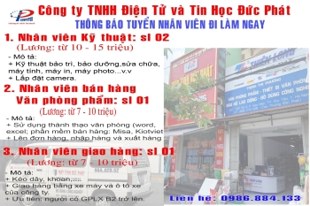 Tuyển nhân viên đi làm ngay