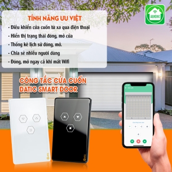 Công Tắc Cửa Cuốn Hunonic tic Smart Door (Màu đen + trắng)