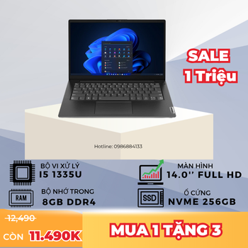 Laptop Lenovo V14 G3 IAP 82TS0062VN (Intel Core i5-1235U | 8GB | 256GB | Iris Xe Graphics Functions as UHD Graphics | 14 inch FHD | Non OS | Đen)