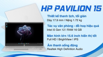Laptop HP Pavilion 15-eg2081TU 7C0Q4PA (Core i5 1240P/ 16GB/ 512GB SSD/ Intel Iris Xe Graphics/ 15.6inch Full HD/ Windows 11 Home/ Gold/ Hợp kim nhôm)